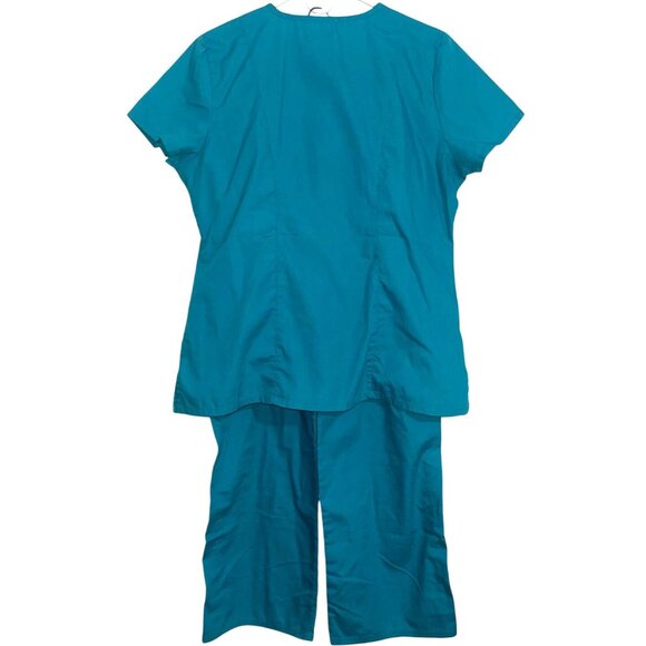 Dickies Teal Scrub Set V-Neck Top & Elastic Waist Pants Size LG/GG - Picture 10 of 16